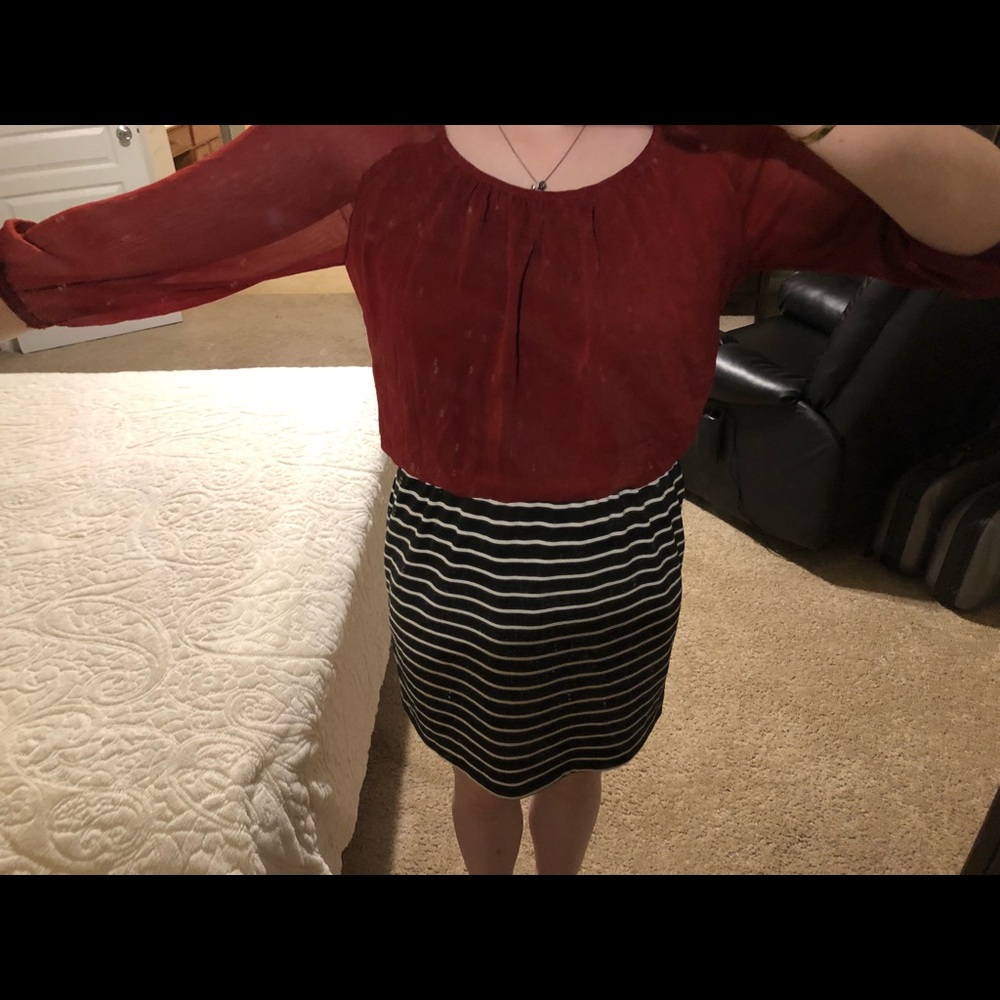 Red and striped dress